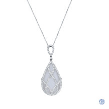 14kt White Gold Lady's Gabriel & Co. Quartz and 1.00ct Diamond Necklace