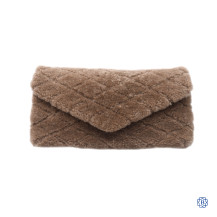 YSL Shearling Sade Puffer Clutch