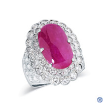 18kt White Gold Estate Lady's 9.19ct Ruby and Diamond Ring