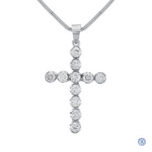 18kt White Gold Lady's 1.93ct Diamond Cross Pendant with 16'' Chain