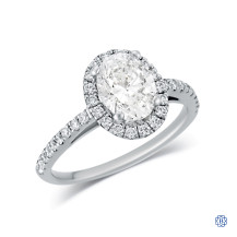 14kt White Gold Lady's Oval Shaped Cut 1.41ct Diamond Engagement Ring