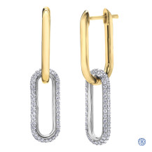 10kt Yellow and White Gold Diamond Loop Earrings