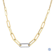 10kt Yellow Gold Link Chain with Pavé diamond feature