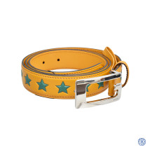 Gucci Belt in Deep Mustard with Green Star - Tom Ford style Buckle