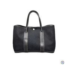 Hermès Black Canvas Garden Party Tote Bag
