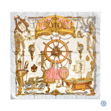 Hermès Bateau A Vapeur Silk Scarf by Philippe Ledoux
