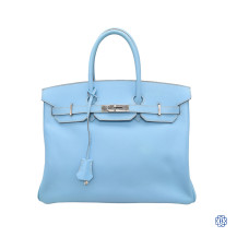 Hermès Birkin 35 Blue Celeste Epsom Handbag