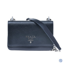 Prada Saffiano-Trimmed City Calf Crossbody Bag