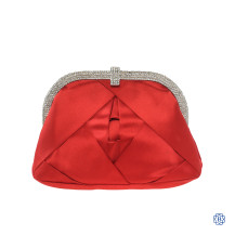 Valentino Satin Crystal Evening Clutch