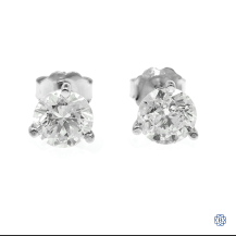 14k white gold diamond stud earrings