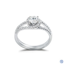 Simon G 18kt white gold and diamond engagement ring