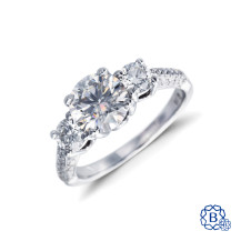 18kt white gold moissanite and diamond Engagement Ring