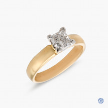 14kt yellow gold 0.81ct maple leaf diamond engagement ring