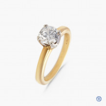 14k yellow and white gold 1.03ct diamond solitaire ring