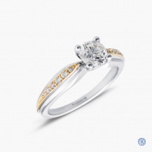 18kt white and yellow gold 0.70ct Maple Leaf Diamond Engagement Ring