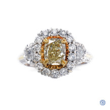 Christopher Design 18kt yellow and white gold diamond engagement ring