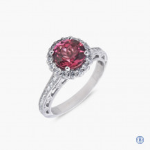 Platinum Tacori Reverse Crescent tourmaline and diamond engagement ring