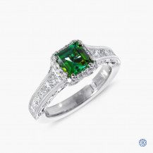 Tacori Reverse Crescent 18k white gold tourmaline and diamond engagement ring