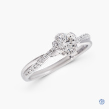 18kt white gold 0.30ct maple leaf diamonds engagement ring