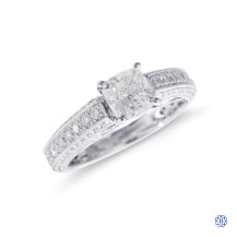 14kt White Gold 1.01ct Maple Leaf Diamond Engagement Ring