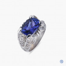 Custom 18kt Tanzanite Diamond Ring