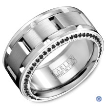 Carlex Gold with Black Diamonds Wedding Band