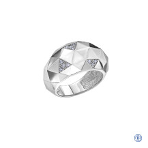 Sterling Silver Geometric Diamond Ring
