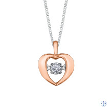 10kt Rose Gold Pulse Diamond Heart Necklace