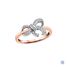 10kt Rose Gold Diamond Bow Ring