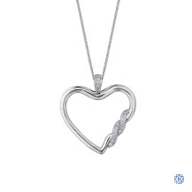 10kt White Gold Diamond Heart Necklace