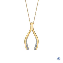 10kt Yellow Gold Wishbone Diamond Necklace