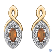 10kt Yellow Gold Citrine and Diamond Earrings