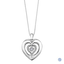 Silver Heart Diamond Pendant with Chain