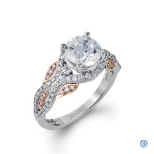 Simon G 18kt white and rose gold Diamond Engagement ring