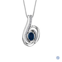 10kt White Gold Diamond & Sapphire Necklace