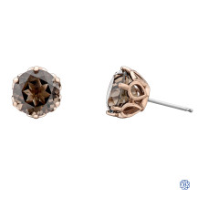 10kt Rose Gold Smokey Quartz Earrings