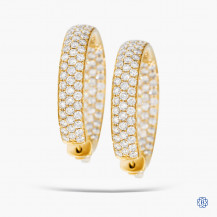 18kt Yellow Gold Diamond Hoop Earrings