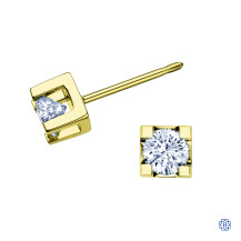 10kt Yellow Gold Canadian Diamond Earrings