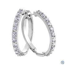 Diamond Envy 10kt White Gold Diamond Hoop Earrings