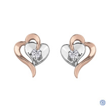 10kt White and Rose Gold Canadian Diamond Earrings