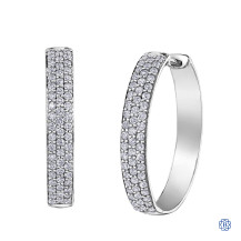 Diamond Envy 10kt white gold diamond hoop earrings