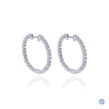 Gabriel & Co. 14kt White Gold Diamond Hoop Screwback Earrings