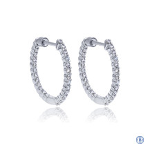 Gabriel & Co. 14kt White Gold Diamond Hoop Screwback Earrings