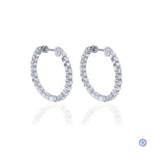 Gabriel & Co. 14kt White Gold Diamond Hoop Screwback Earrings