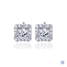 Gabriel & Co. 14kt White Gold Diamond Square Stud Earrings