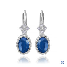 Gabriel & Co. 14kt White Gold Sapphire Diamond Drop Earrings