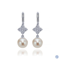 Gabriel & Co. 14kt White Gold Diamond Pearl Earrings