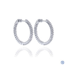 Gabriel & Co. 14kt White Gold Diamond Hoop Earrings