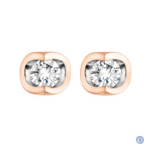 10kt Rose Gold 0.06ct Tension Set Diamond Earrings