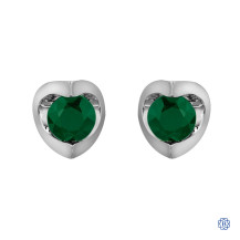 10kt White Gold Emerald Stud Earrings